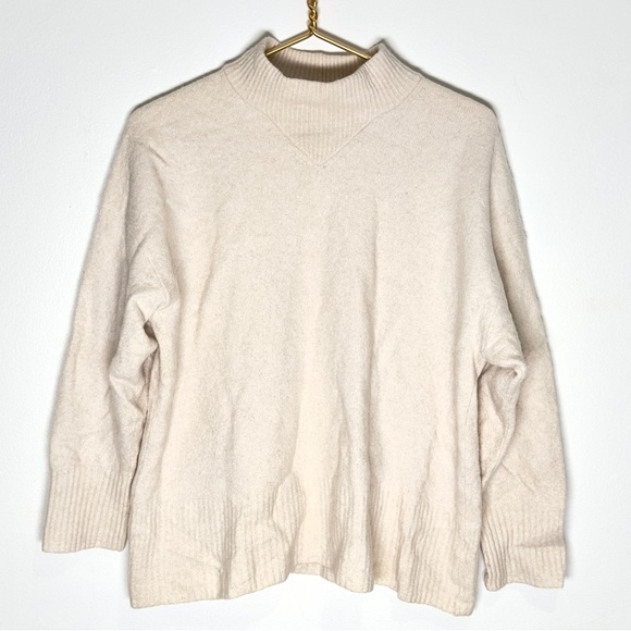 Everlane Sweaters - Everlane Cozy Stretch Pullover Sweater Cream Mockneck XL Yak Wool